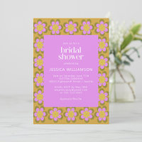 Fête de mariage rétro moderne Fleurs Violettes et 