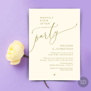 Invitation Fête de Mariage Romantique "Heureux pour Toujours"