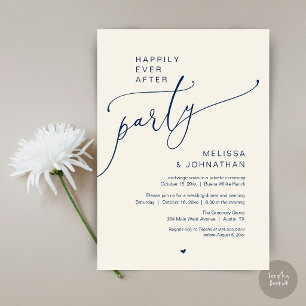 Invitation Fête de Mariage Romantique "Heureux pour Toujours"