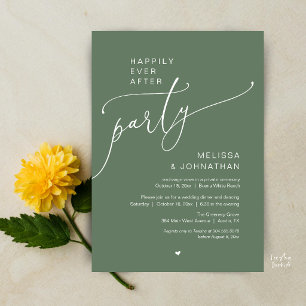 Invitation Fête de Mariage Romantique "Heureux pour Toujours"