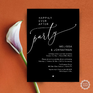 Invitation Fête de Mariage Romantique "Heureux pour Toujours"