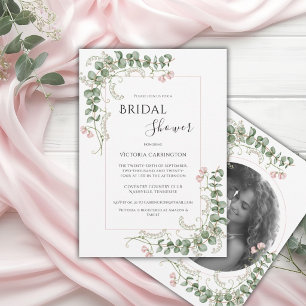 Invitation Fête de mariage rose capricieuse florale vintage
