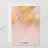 Invitation Fête de Mariage Rose et Or à Plumes (Dos)