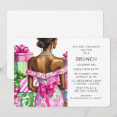 Invitation Fête de mariage rose et vert Shower de mariage (Devant / Derrière)