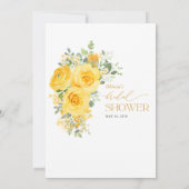 Invitation Fête de mariage Rose Florale Jaune (Dos)