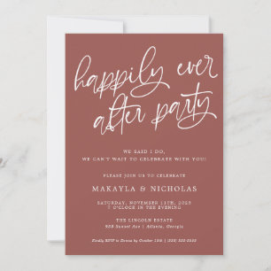 Invitation Fête de mariage Rose Happily Ever After