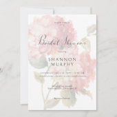 Invitation Fête de Mariage Rose Moderne avec Hydrangeas (Devant)