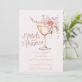 Invitation Fête de mariage rose pétale et prosecco (Debout devant)