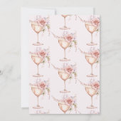 Invitation Fête de mariage rose pétale et prosecco (Dos)