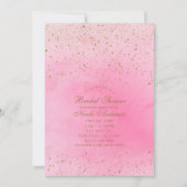 Invitation Fête de Mariage Rose Rosé et Paillettes Dorées (Devant)