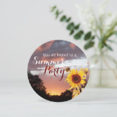 INVITATION FÊTE DE MARIAGE RUSTIQUE AU SOLEIL COUCHANT ET SOU (Debout devant)