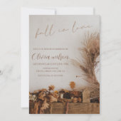 Invitation Fête de mariage rustique aux feuilles d'automne (Devant)