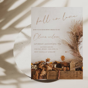Invitation Fête de mariage rustique aux feuilles d'automne