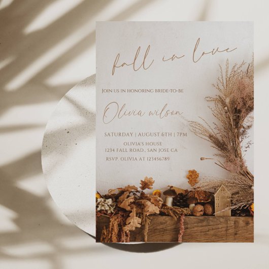 Invitation Fête de mariage rustique aux feuilles d'automne