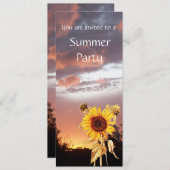 INVITATION FÊTE DE MARIAGE RUSTIQUE AVEC DES TOURNESOLS ET CO (Devant / Derrière)