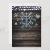 Invitation Fête de mariage Rustique avec Flocons de Neige et  (Dos)