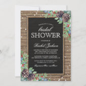 Invitation Fête de mariage rustique de Noël en hiver (Devant)