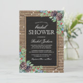 Invitation Fête de mariage rustique de Noël en hiver (Debout devant)