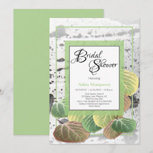 Invitation Fête de mariage rustique Écorce et feuilles de tre