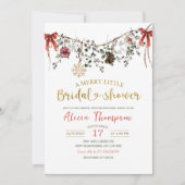 Invitation Fête de mariage rustique florale d'hiver joyeuse (Devant)