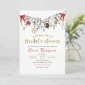 Invitation Fête de mariage rustique florale d'hiver joyeuse (Debout devant)