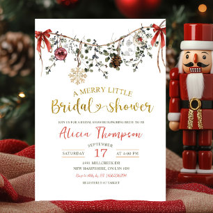Invitation Fête de mariage rustique florale d'hiver joyeuse