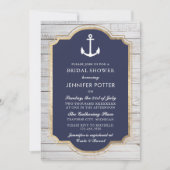 Invitation Fête de mariage rustique nautique Ancrée Dans L'Am (Devant)
