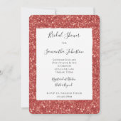 Invitation Fête de mariage scintillante pailletée rouge (Devant)