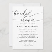 Invitation Fête de Mariage Script Calligraphie Noir et Blanc (Devant)