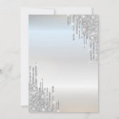 Invitation Fête de mariage Silver Drips Perles Prosecco (Dos)