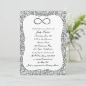 Invitation Fête de mariage Silver Glitter Silver Infinity (Debout devant)