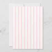 Invitation Fête de mariage simple aux rayures rétro rose (Dos)