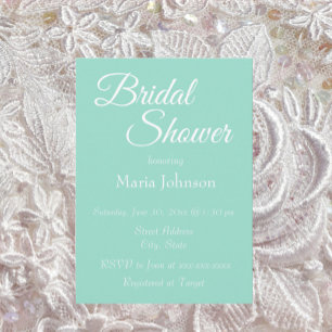 Invitation Fête de mariage simple Seafoam