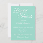 Invitation Fête de mariage simple Seafoam (Devant)