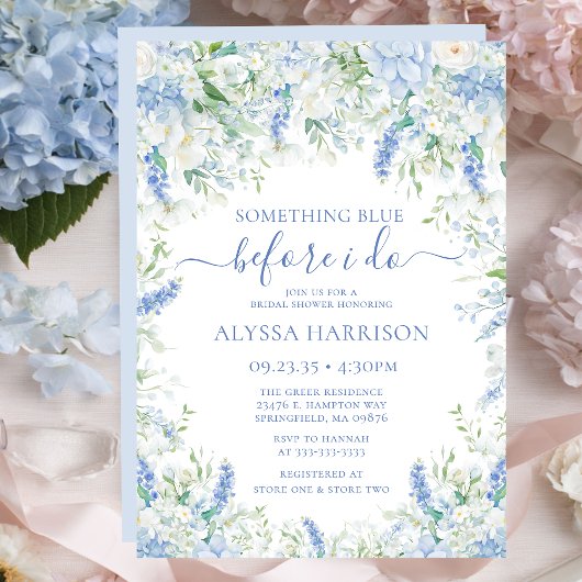 Invitation Fête de mariage Something Blue Before I Do