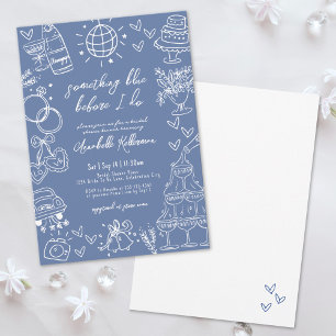 Invitation Fête de mariage Something Blue dessinée à la main