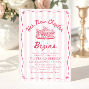 Invitation Fête de mariage « son nouveau chapitre » à la main