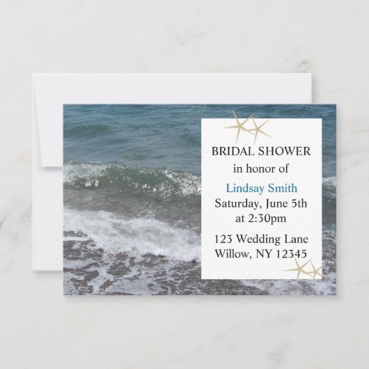 Invitation Fête de mariage sur la plage et l'océan (Devant)