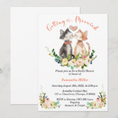 Invitation Fête de mariage sur le thème des chats mignons (Devant / Derrière)