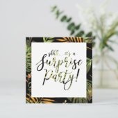 Invitation Fête de mariage surprise d'été tropical pour anniv (Debout devant)