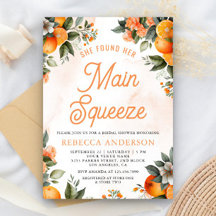 Invitation Fête de mariage Tangerine Orange Citrus