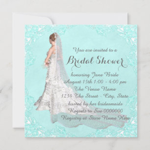 Invitation Fête de mariage Teal Blue