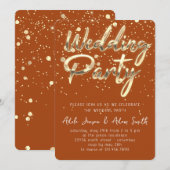 Invitation Fête de mariage Téléchargement instantané BrownGol (Devant / Derrière)