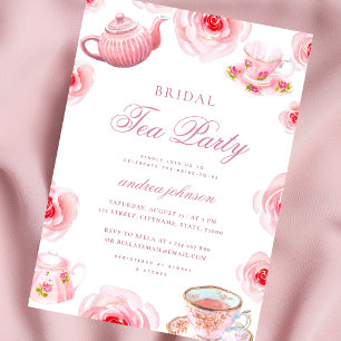 Invitation Fête de mariage thème floral rose aquarelle