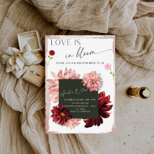 Invitation Fête de mariage : thème jardin floral - L'amour es