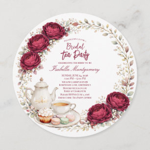 Invitation Fête de mariage thème palette de Bourgogne