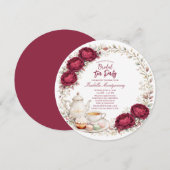 Invitation Fête de mariage thème palette de Bourgogne (Devant / Derrière)