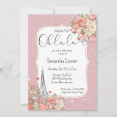 Invitation Fête de Mariage Thème Romantique Rose de Paris (Devant)