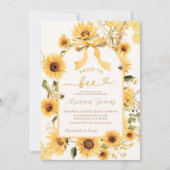 Invitation Fête de mariage Tournesol Coquette Nœud Mariée à l (Devant)