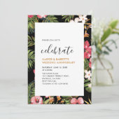 Invitation Fête de mariage tropical moderne pour anniversaire (Debout devant)